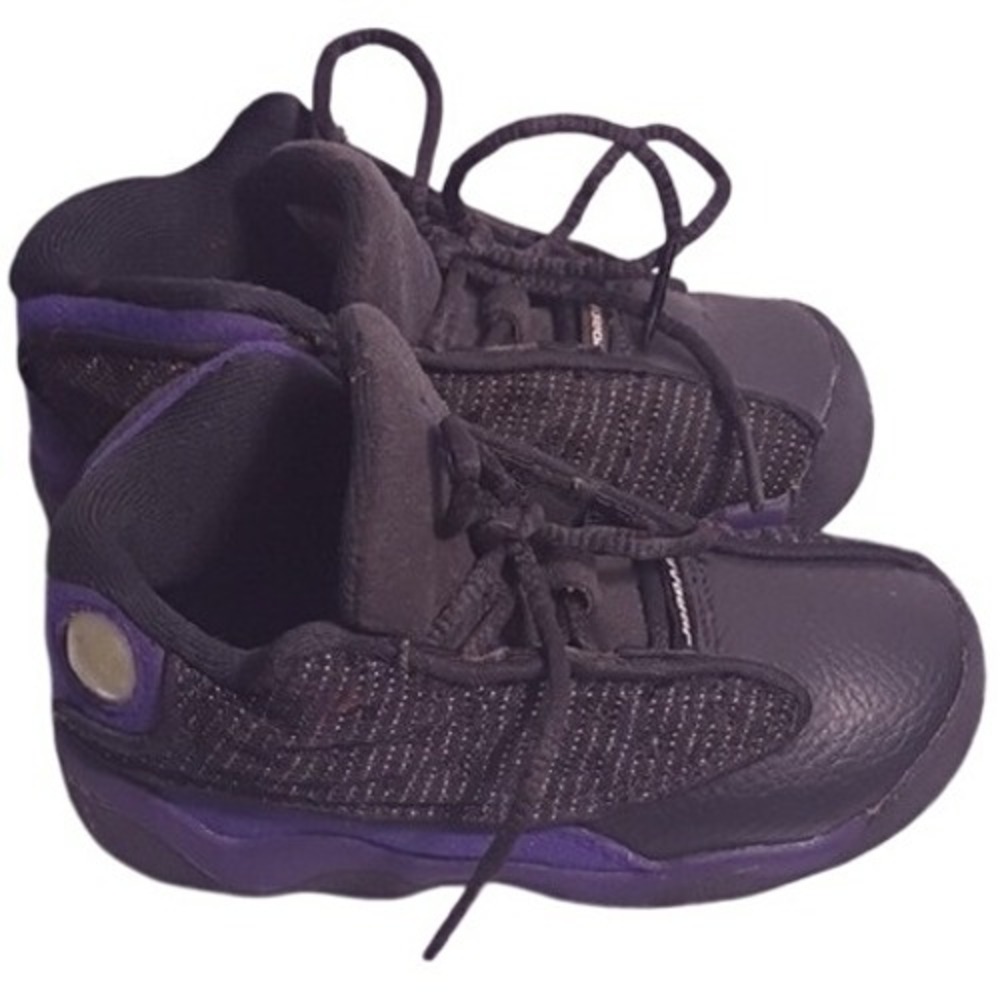 Jordan 13 Retro for‎ Kids Sneakers - Black and Purple Size 8C Kids